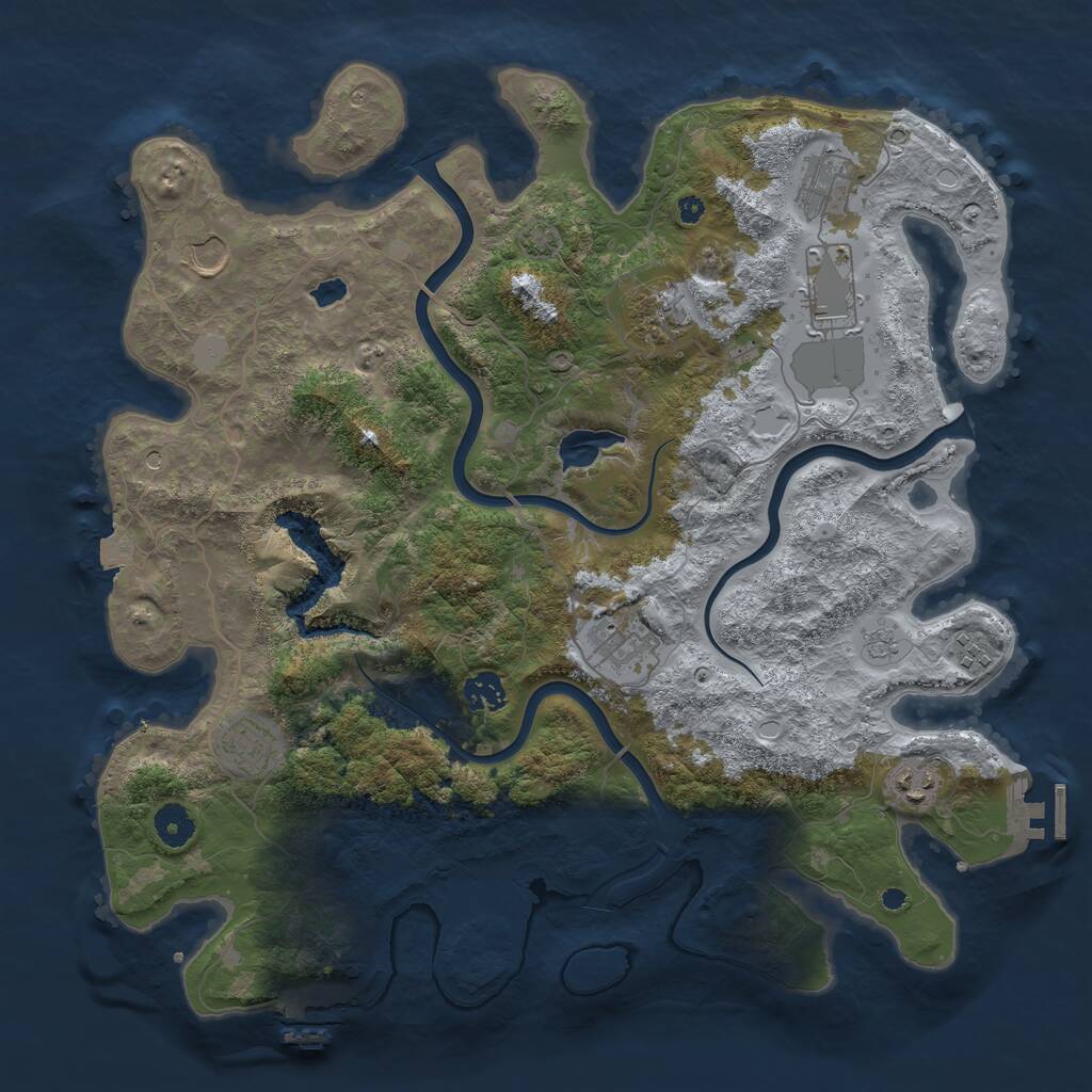 Rust Map: Procedural Map, Size: 4000, Seed: 1734770330, 15 Monuments