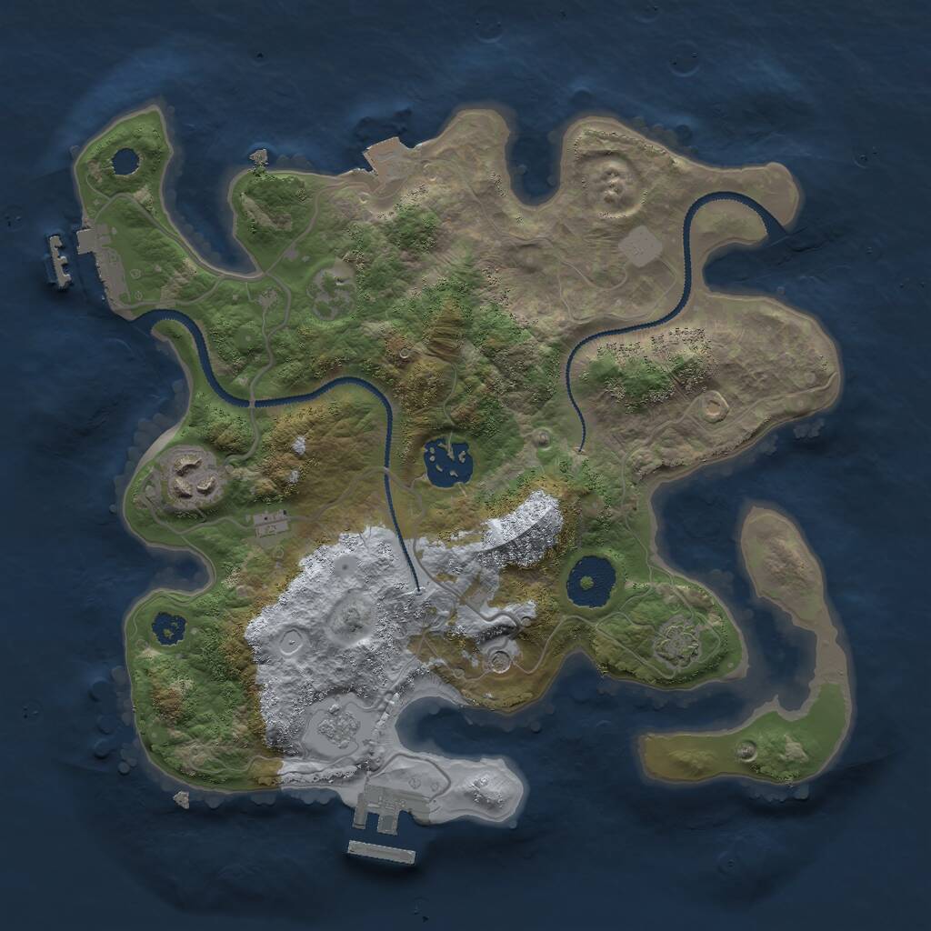 Rust Map: Procedural Map, Size: 2800, Seed: 20007, 8 Monuments