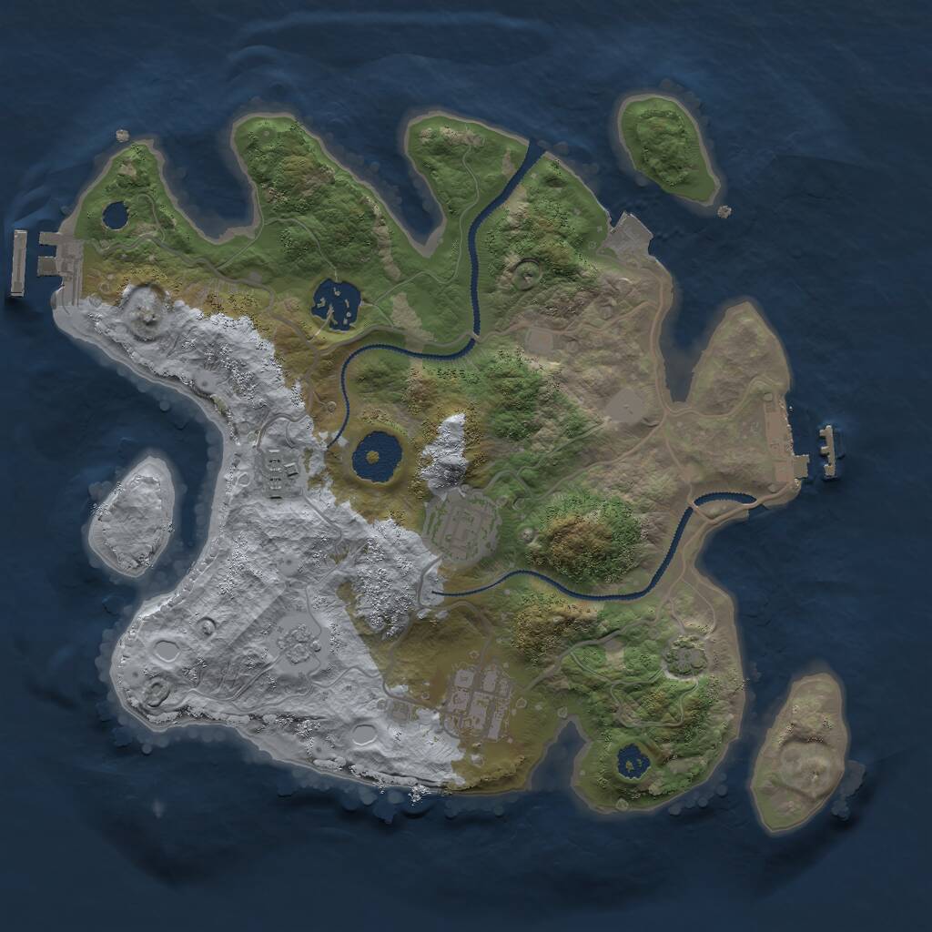 Rust Map: Procedural Map, Size: 2850, Seed: 494768443, 9 Monuments