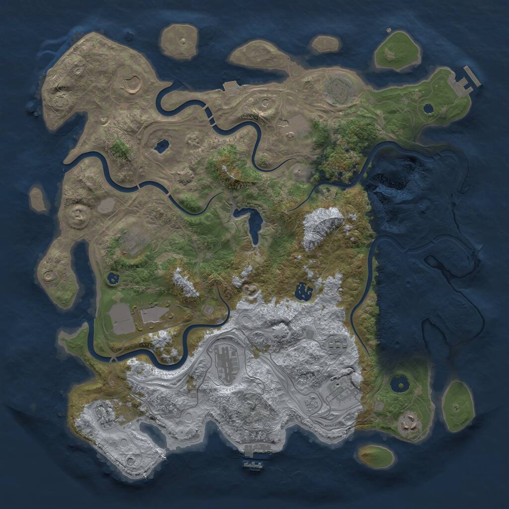 Rust Map: Procedural Map, Size: 4250, Seed: 1404742534, 17 Monuments