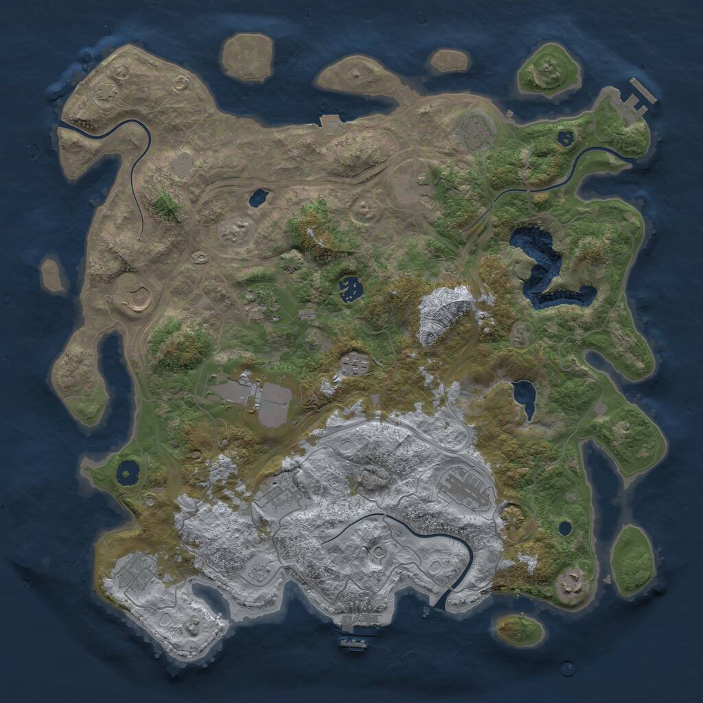 Rust Map: Procedural Map, Size: 4250, Seed: 1404742534, 17 Monuments