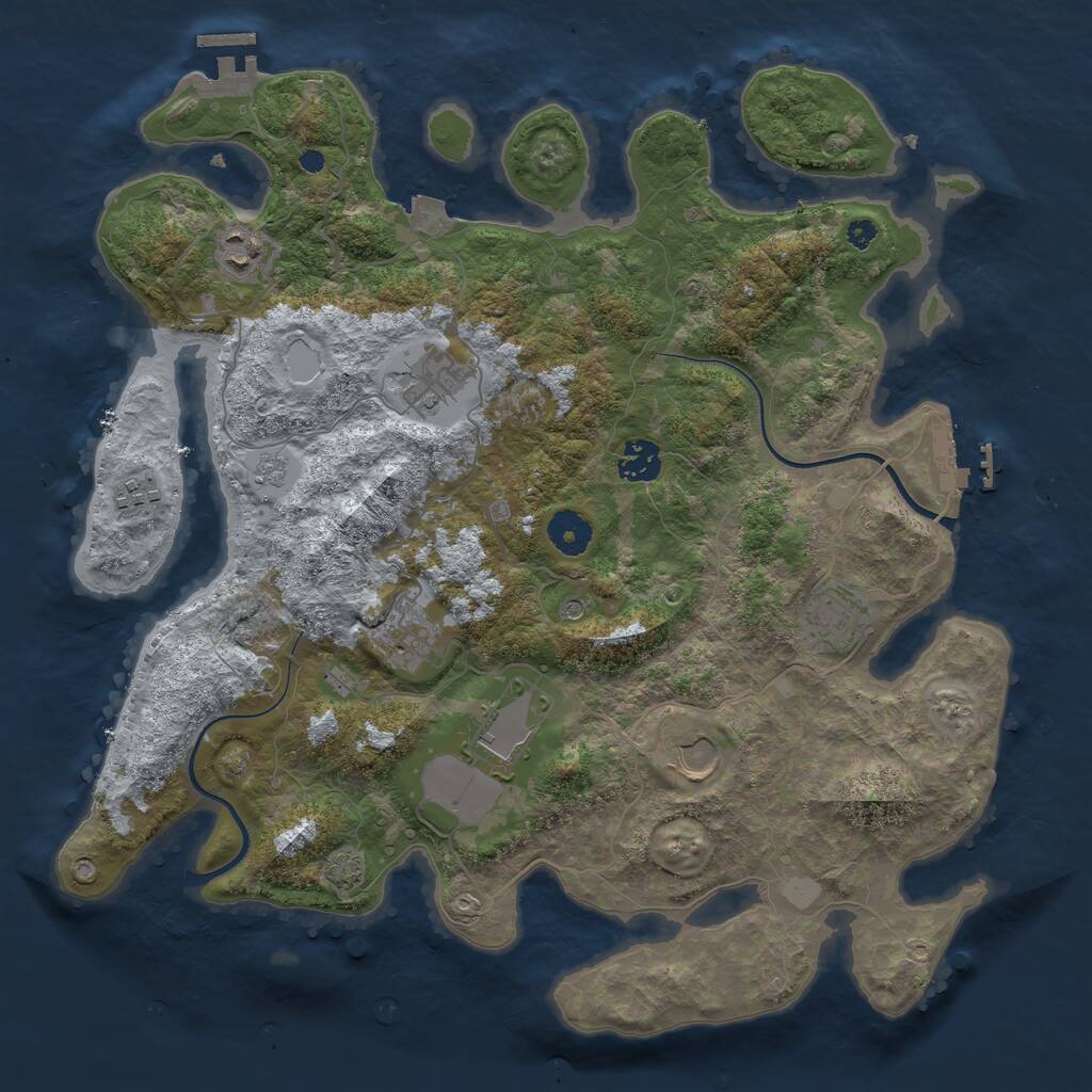 Rust Map: Procedural Map, Size: 3750, Seed: 1475703978, 14 Monuments