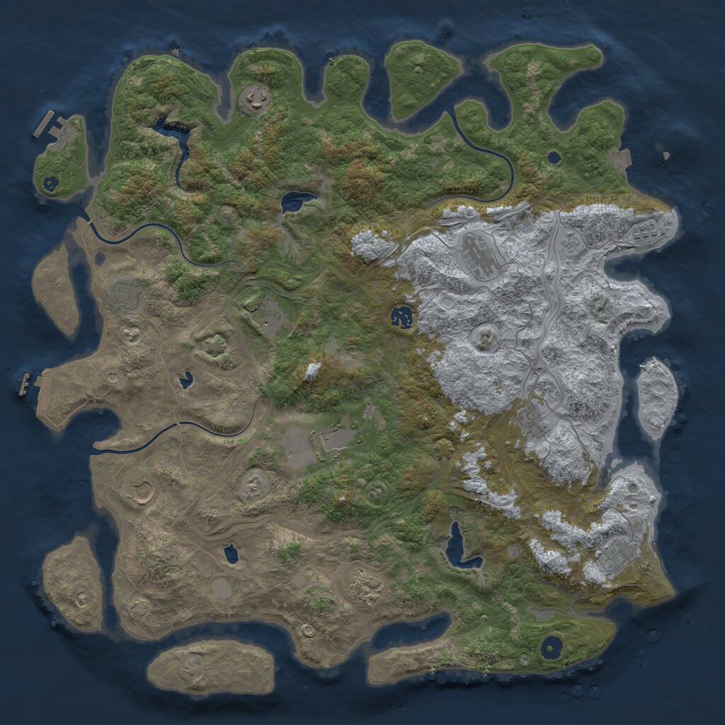 Rust Map: Procedural Map, Size: 4800, Seed: 2107483127, 17 Monuments