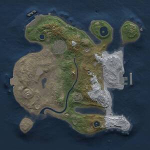 Thumbnail Rust Map: Procedural Map, Size: 2500, Seed: 1140417380, 7 Monuments