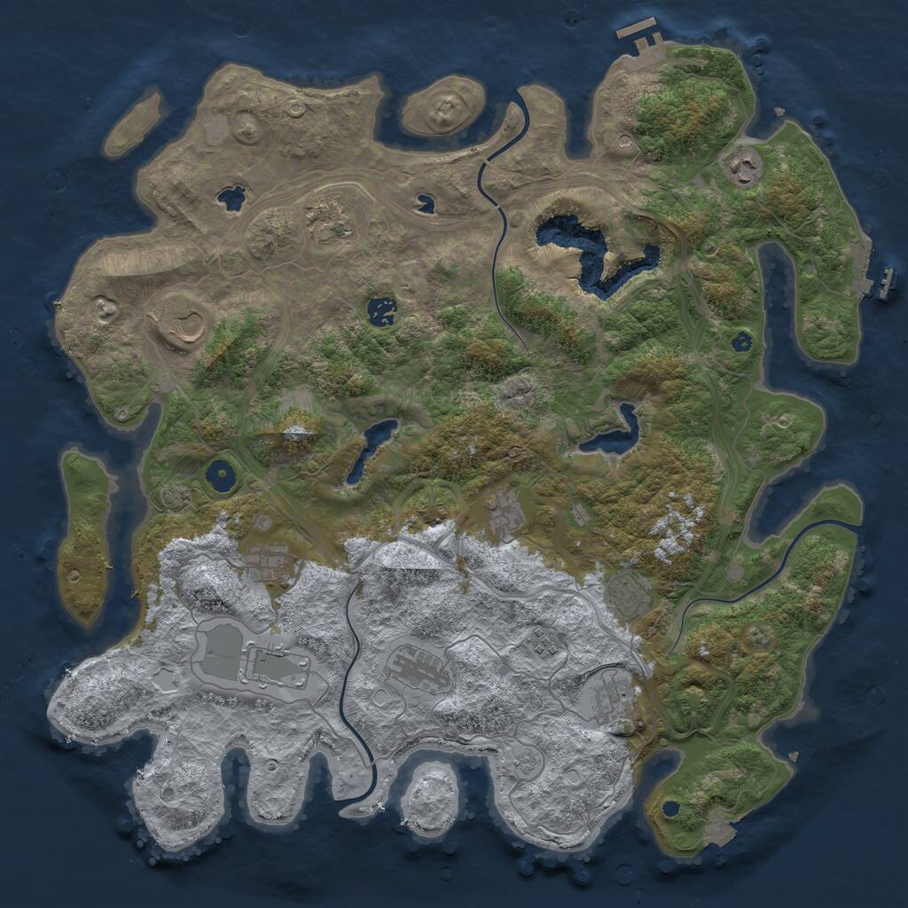 Rust Map: Procedural Map, Size: 4500, Seed: 1102206244, 17 Monuments