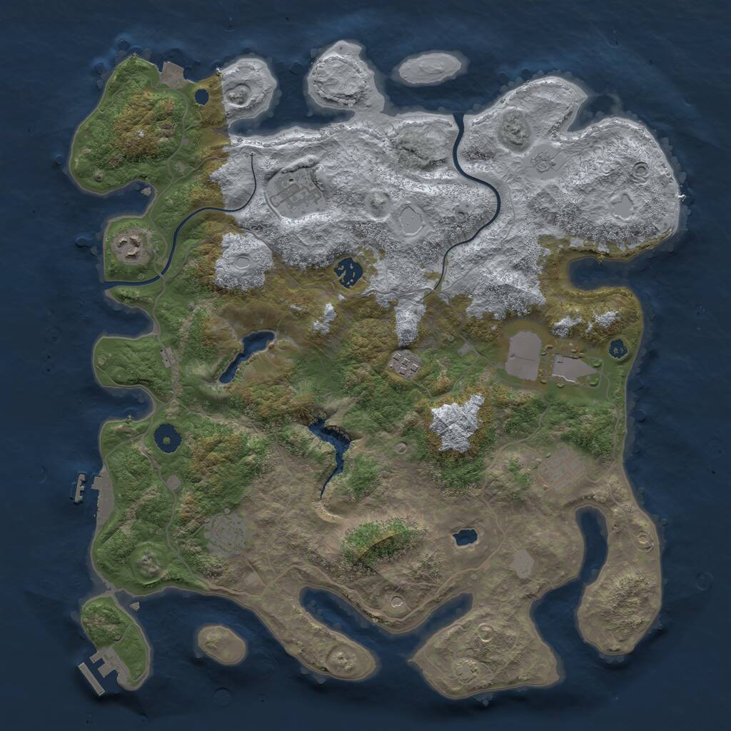 Rust Map: Procedural Map, Size: 4000, Seed: 192375374, 13 Monuments