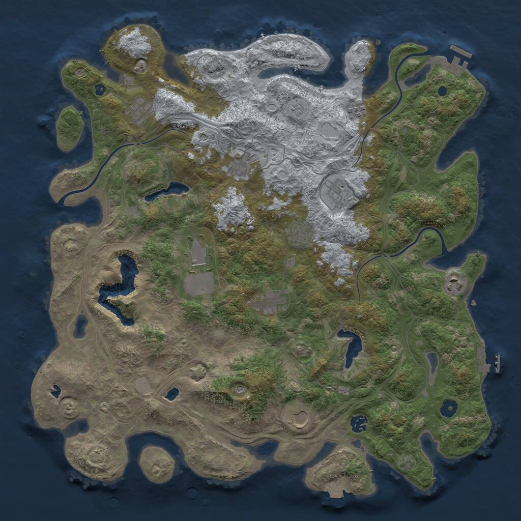 Rust Map: Procedural Map, Size: 4500, Seed: 1551337117, 16 Monuments