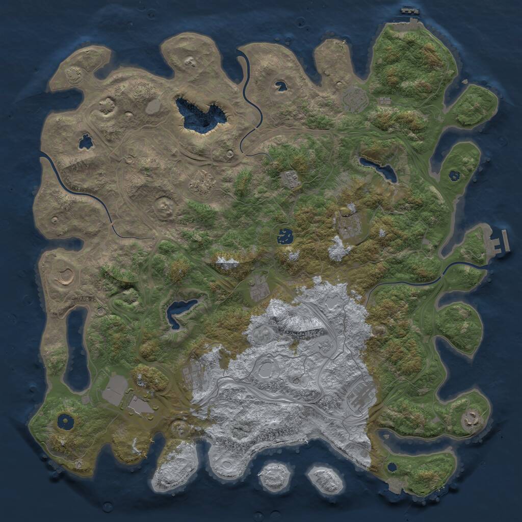 Rust Map: Procedural Map, Size: 4750, Seed: 1394955484, 17 Monuments