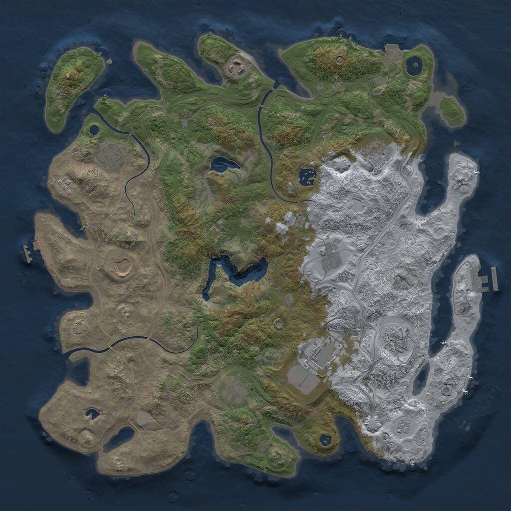 Rust Map: Procedural Map, Size: 4250, Seed: 434385501, 16 Monuments