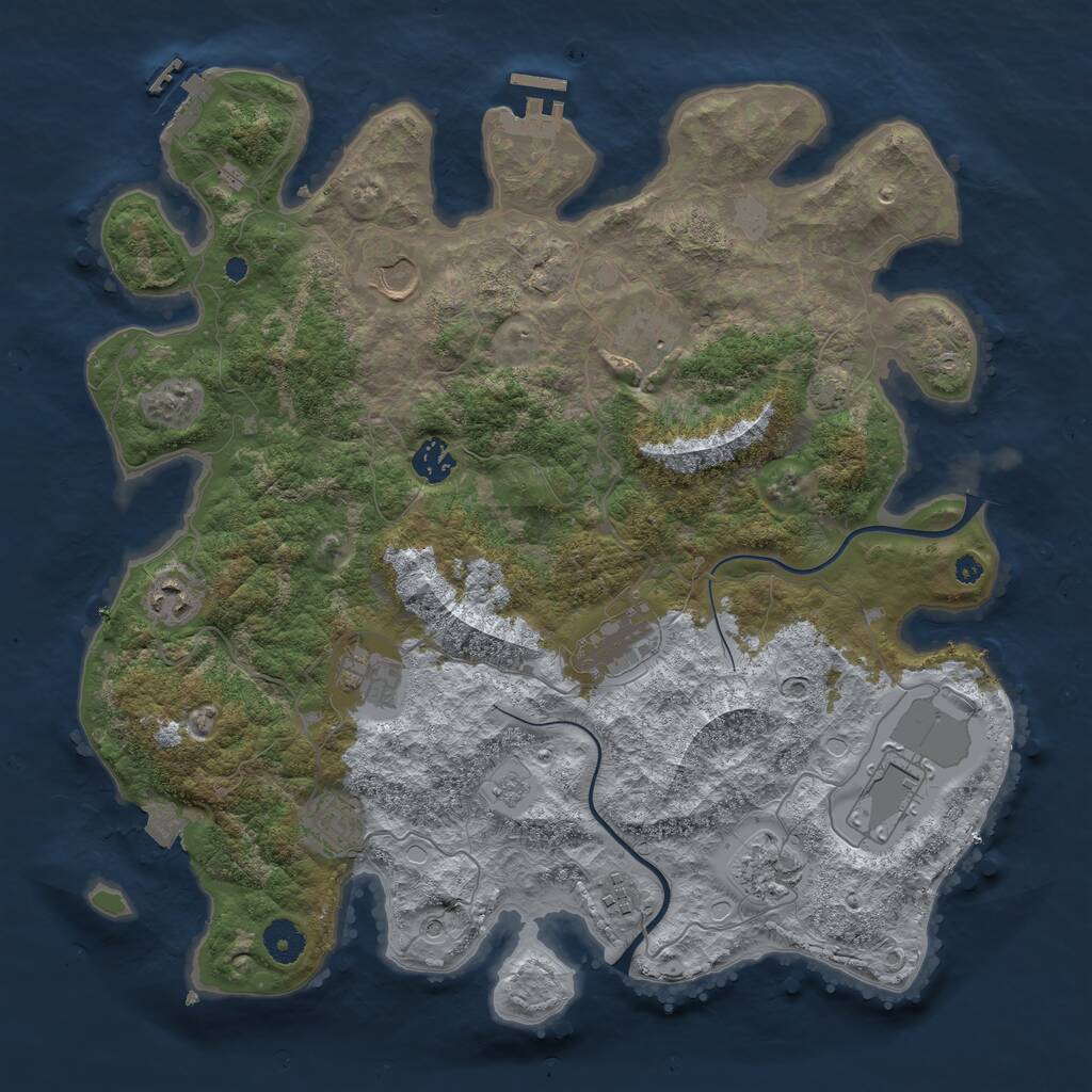 Rust Map: Procedural Map, Size: 3895, Seed: 50000, 16 Monuments