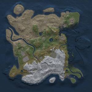 Thumbnail Rust Map: Procedural Map, Size: 3750, Seed: 2025, 13 Monuments