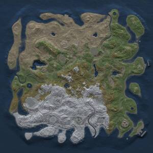 Thumbnail Rust Map: Procedural Map, Size: 4500, Seed: 23514, 14 Monuments