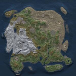 Thumbnail Rust Map: Procedural Map, Size: 3500, Seed: 290240919, 14 Monuments