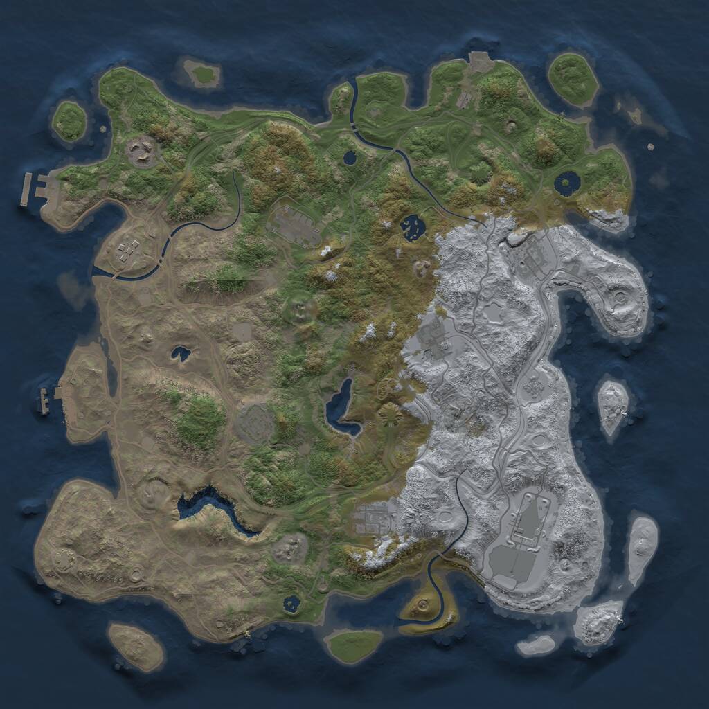 Rust Map: Procedural Map, Size: 4250, Seed: 712968626, 15 Monuments