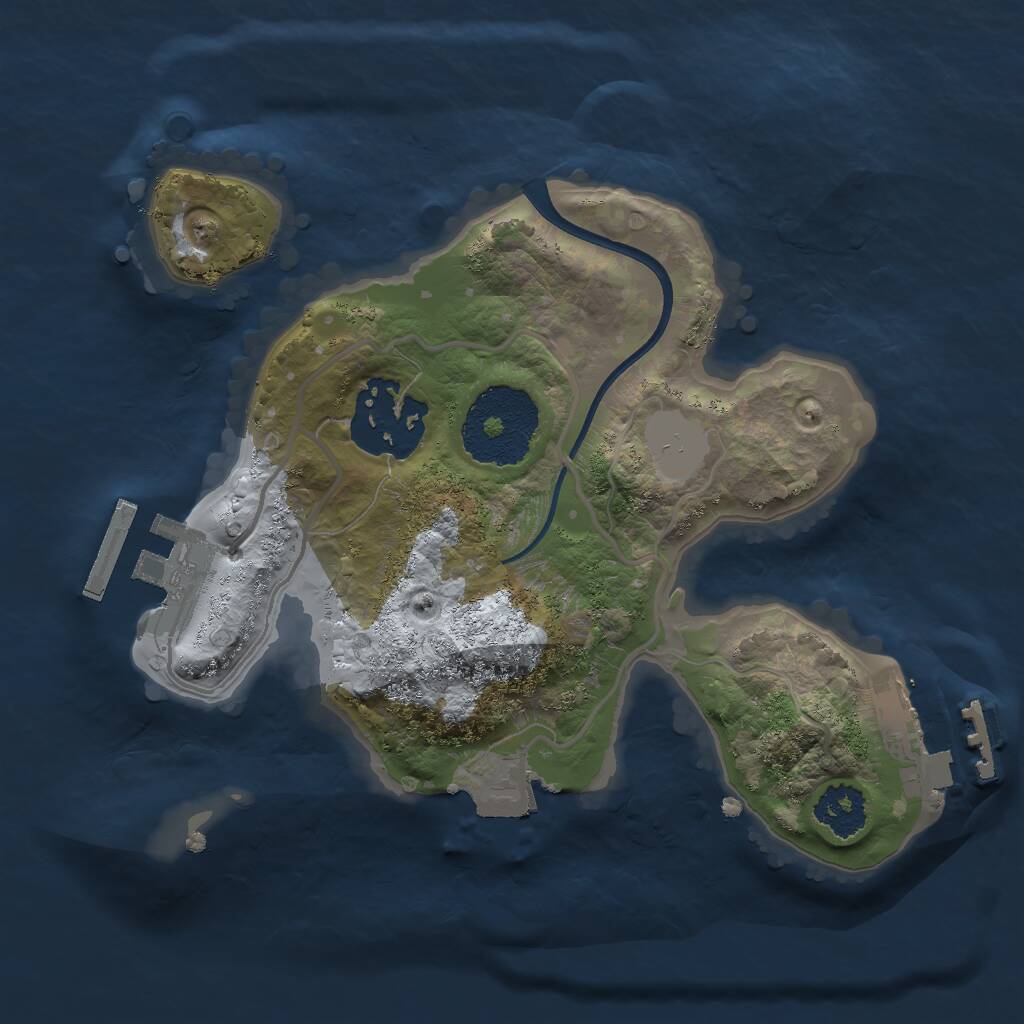 Rust Map: Procedural Map, Size: 2000, Seed: 719309417, 4 Monuments