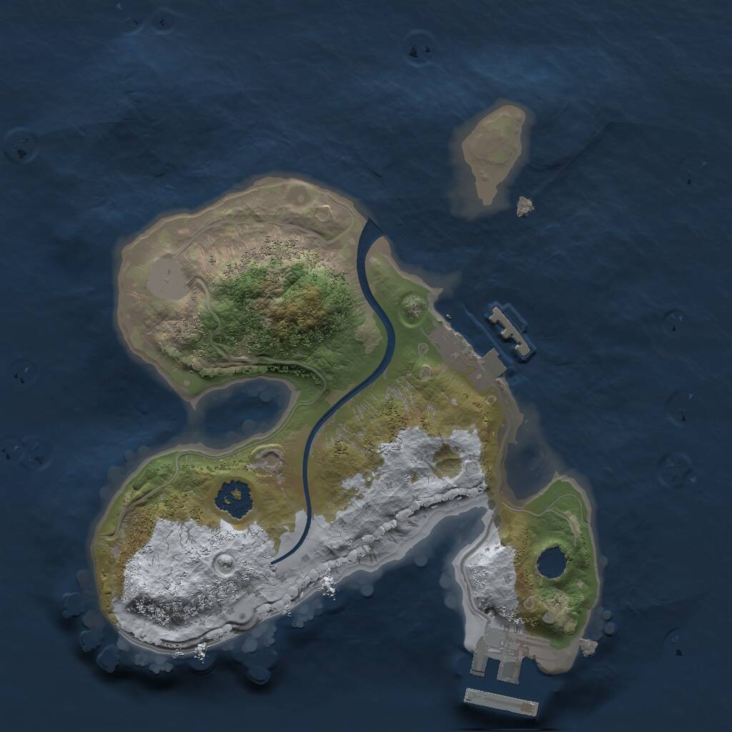 Rust Map: Procedural Map, Size: 2000, Seed: 1840472864, 3 Monuments