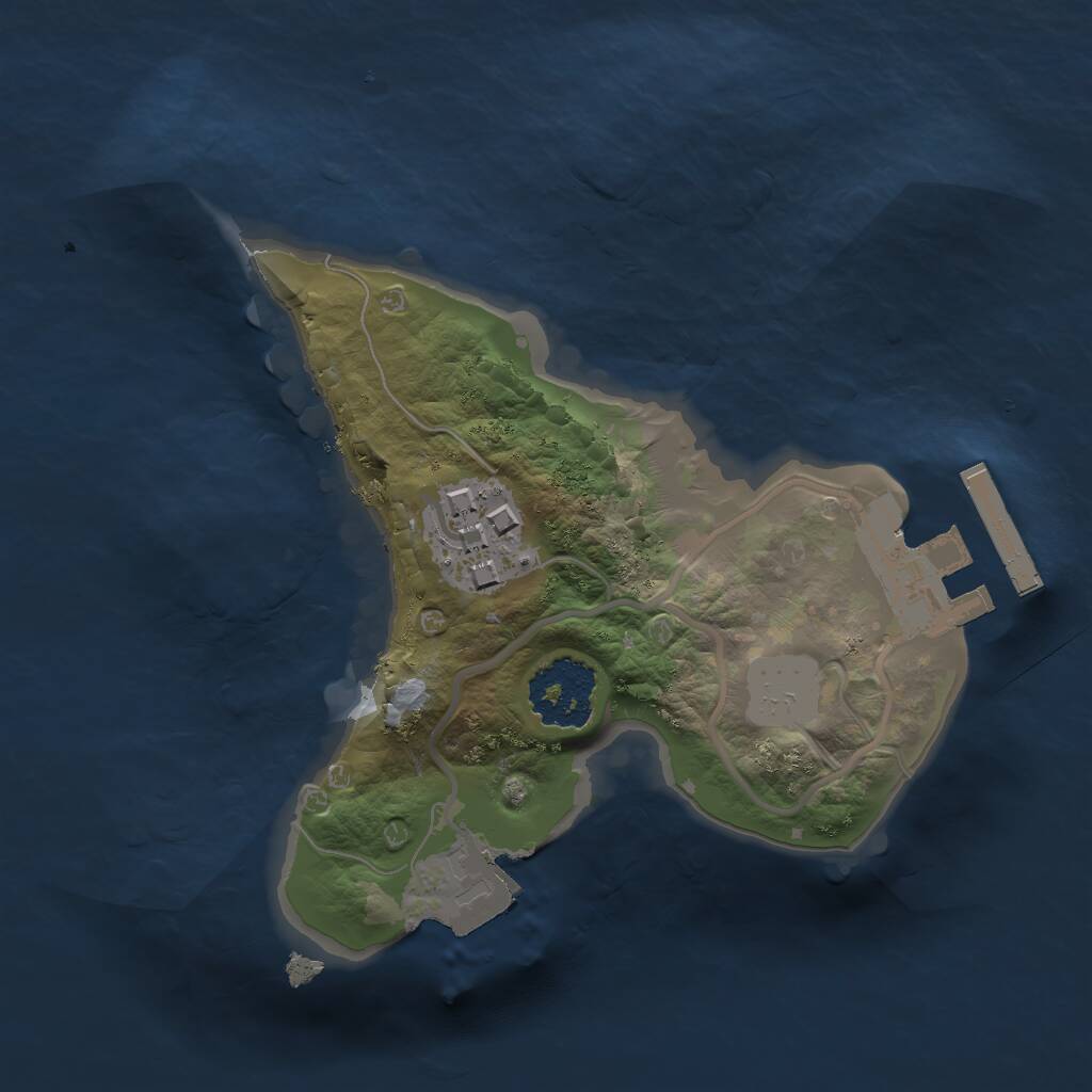 Rust Map: Procedural Map, Size: 1600, Seed: 396081590, 3 Monuments