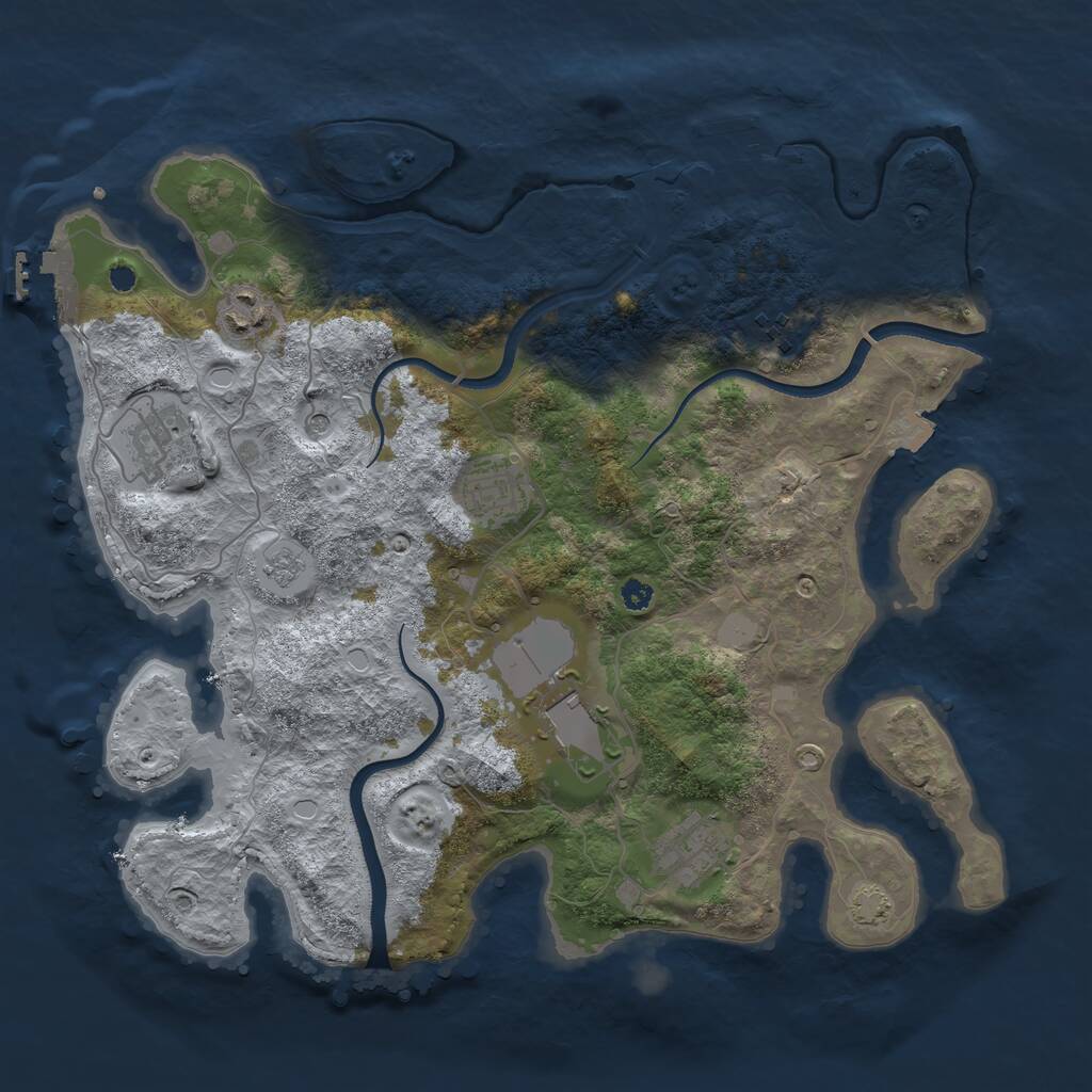 Rust Map: Procedural Map, Size: 3500, Seed: 1506692794, 12 Monuments