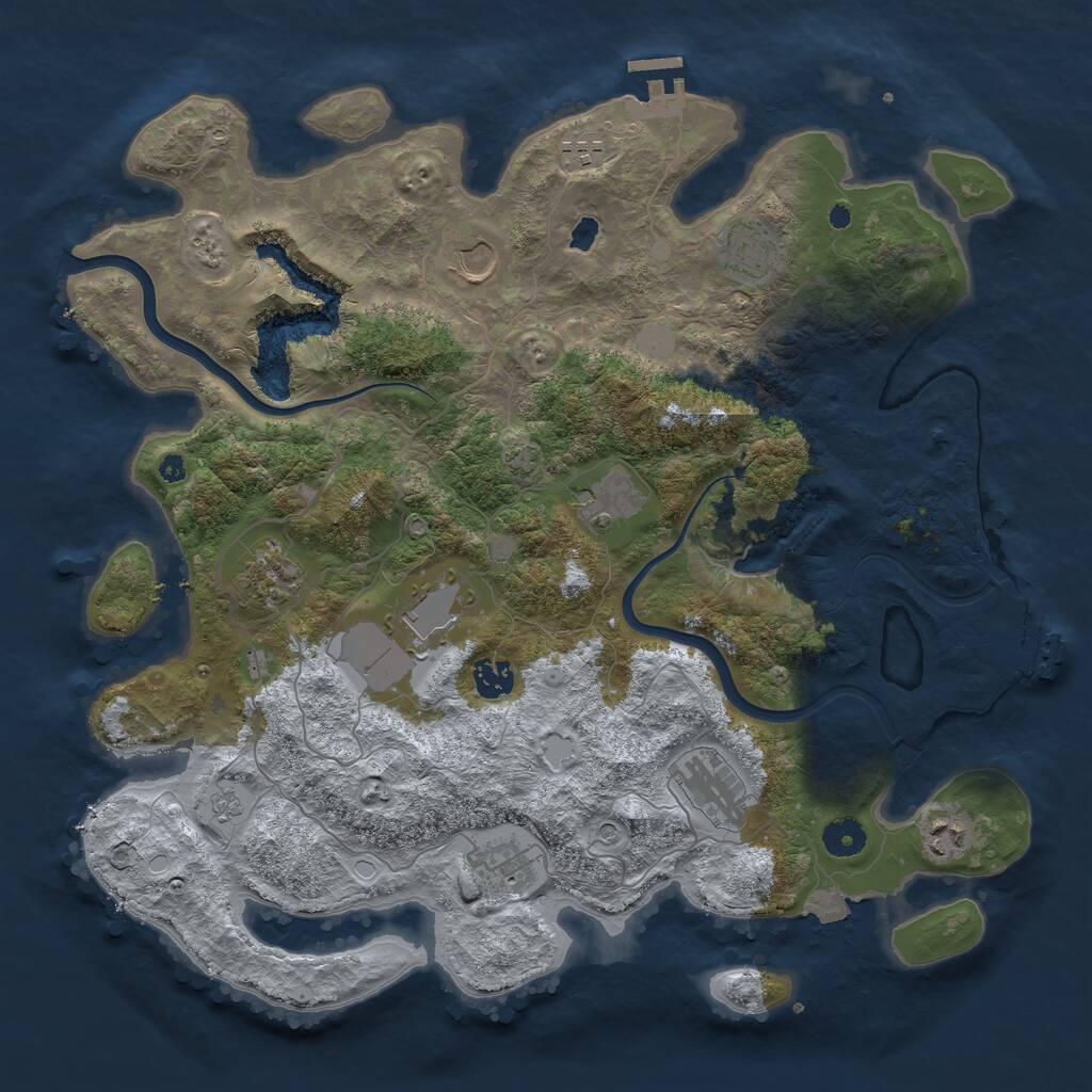 Rust Map: Procedural Map, Size: 4000, Seed: 299290739, 16 Monuments