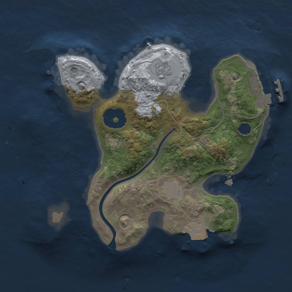 Rust Map: Procedural Map, Size: 2000, Seed: 753487521, 3 Monuments