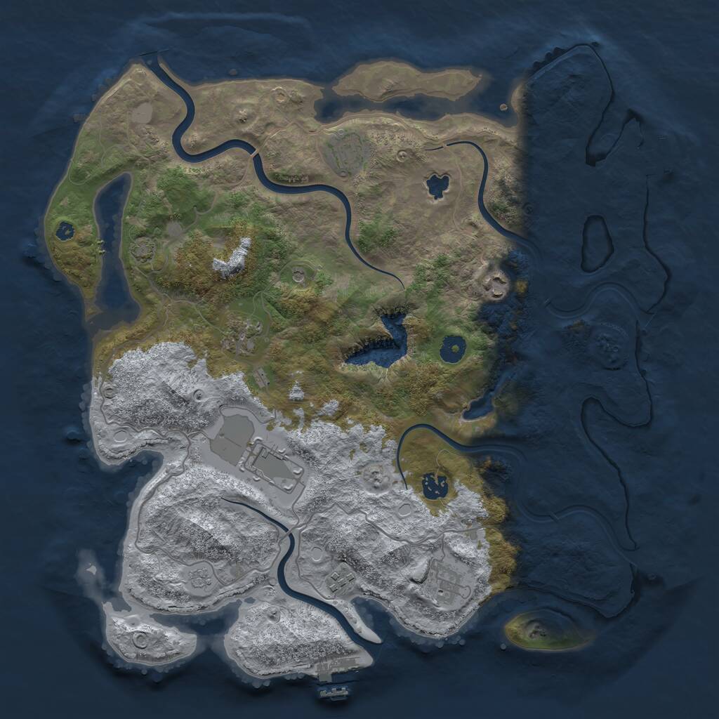 Rust Map: Procedural Map, Size: 4000, Seed: 1373346165, 13 Monuments