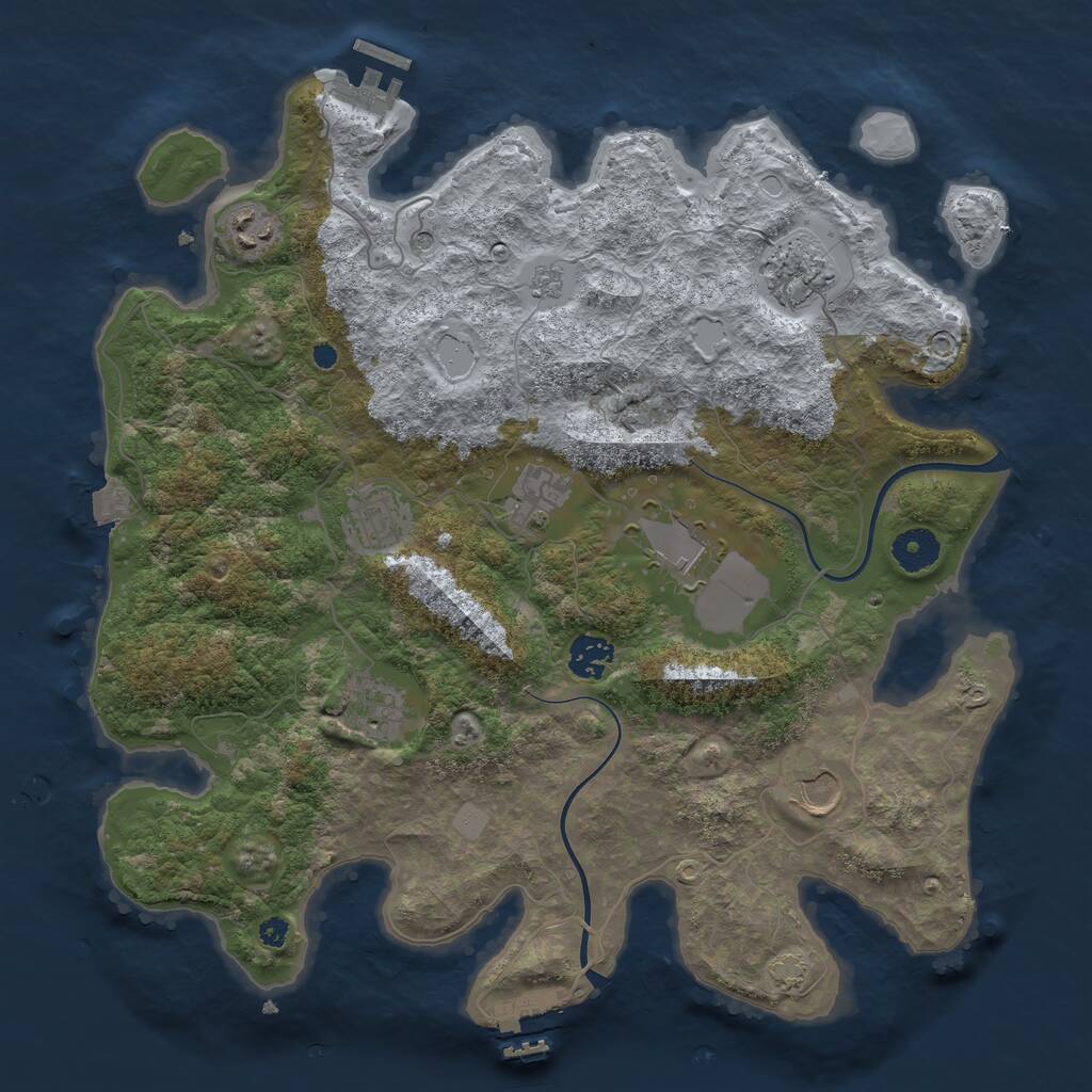 Rust Map: Procedural Map, Size: 3700, Seed: 459464789, 14 Monuments