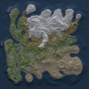 Thumbnail Rust Map: Procedural Map, Size: 3500, Seed: 646794601, 13 Monuments