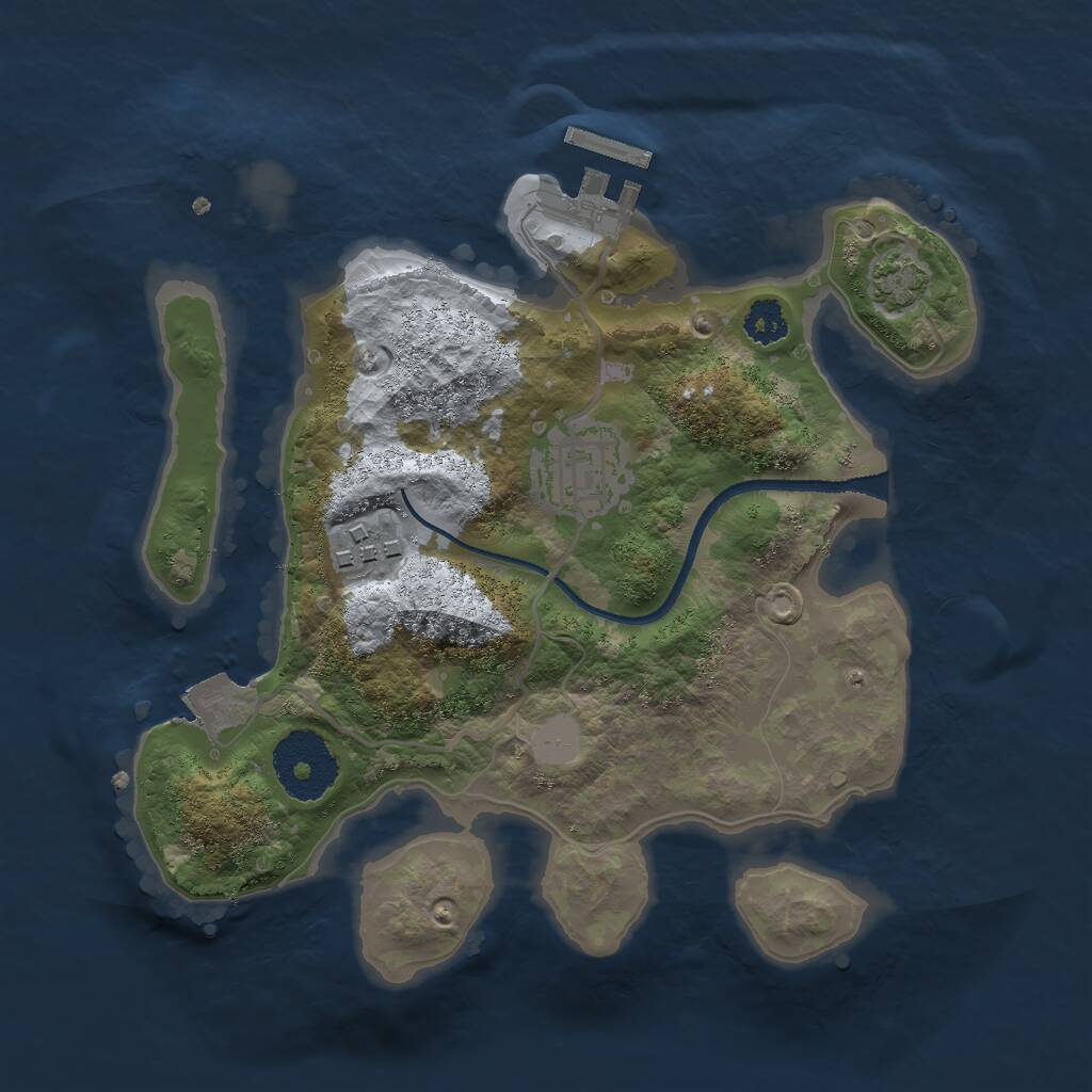 Rust Map: Procedural Map, Size: 2500, Seed: 1741784144, 5 Monuments
