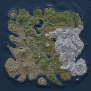 Thumbnail Rust Map: Procedural Map, Size: 4000, Seed: 1325315100, 16 Monuments