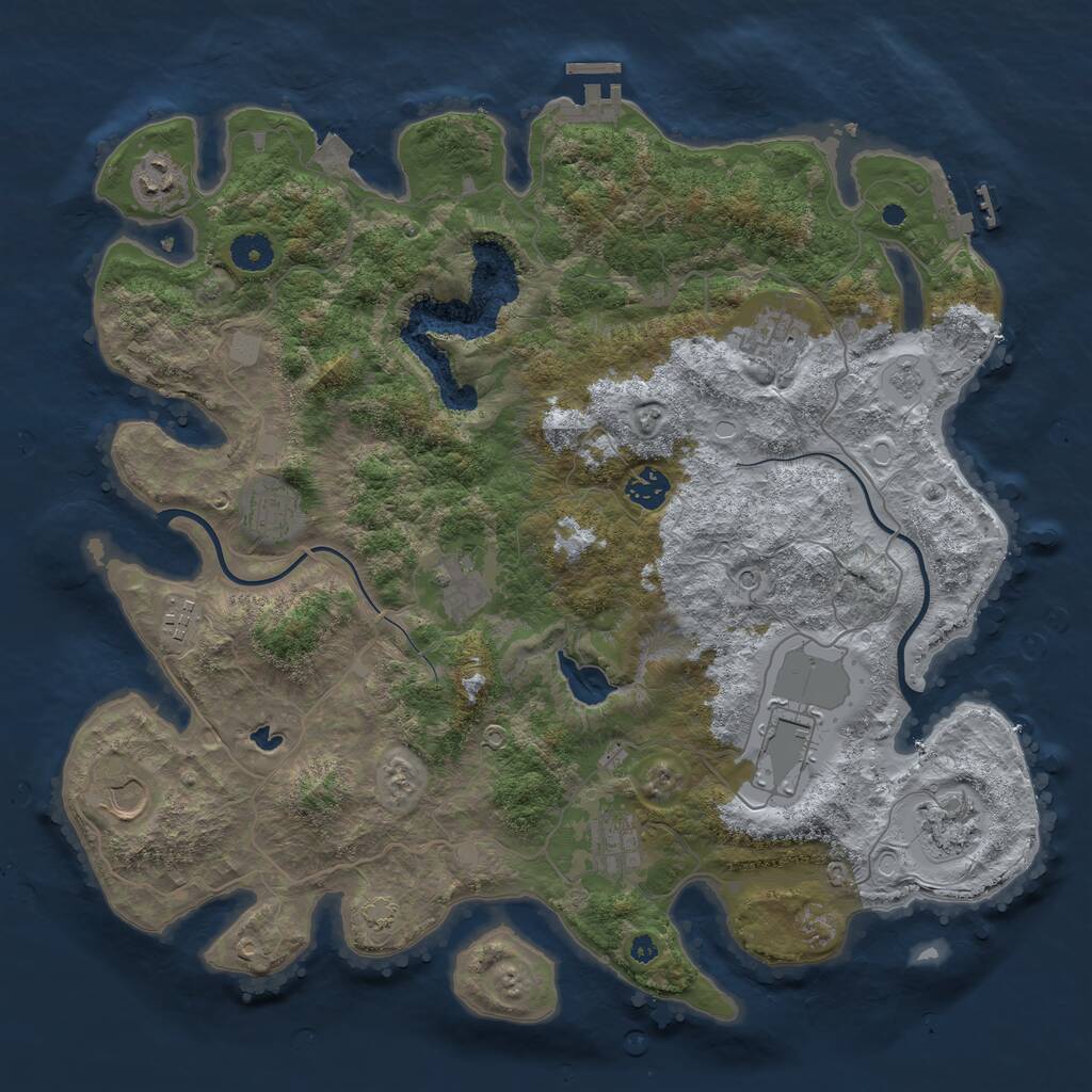 Rust Map: Procedural Map, Size: 4000, Seed: 1325315100, 16 Monuments