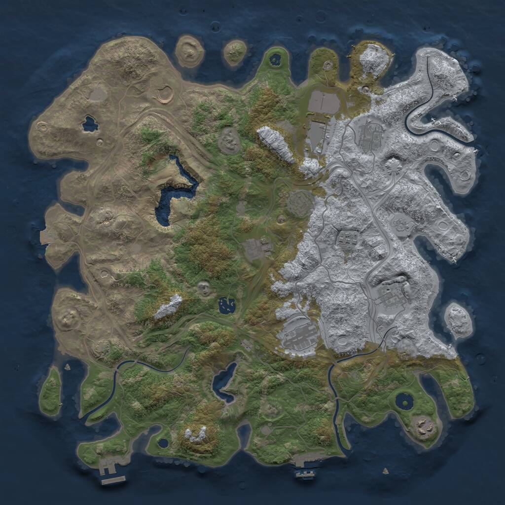 Rust Map: Procedural Map, Size: 4250, Seed: 447214396, 16 Monuments