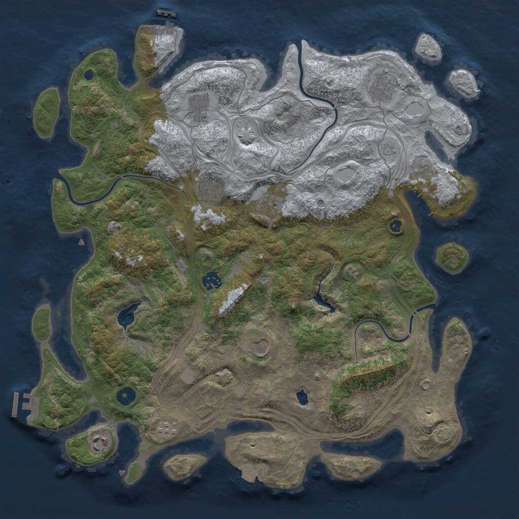 Rust Map: Procedural Map, Size: 4250, Seed: 1634969710, 14 Monuments