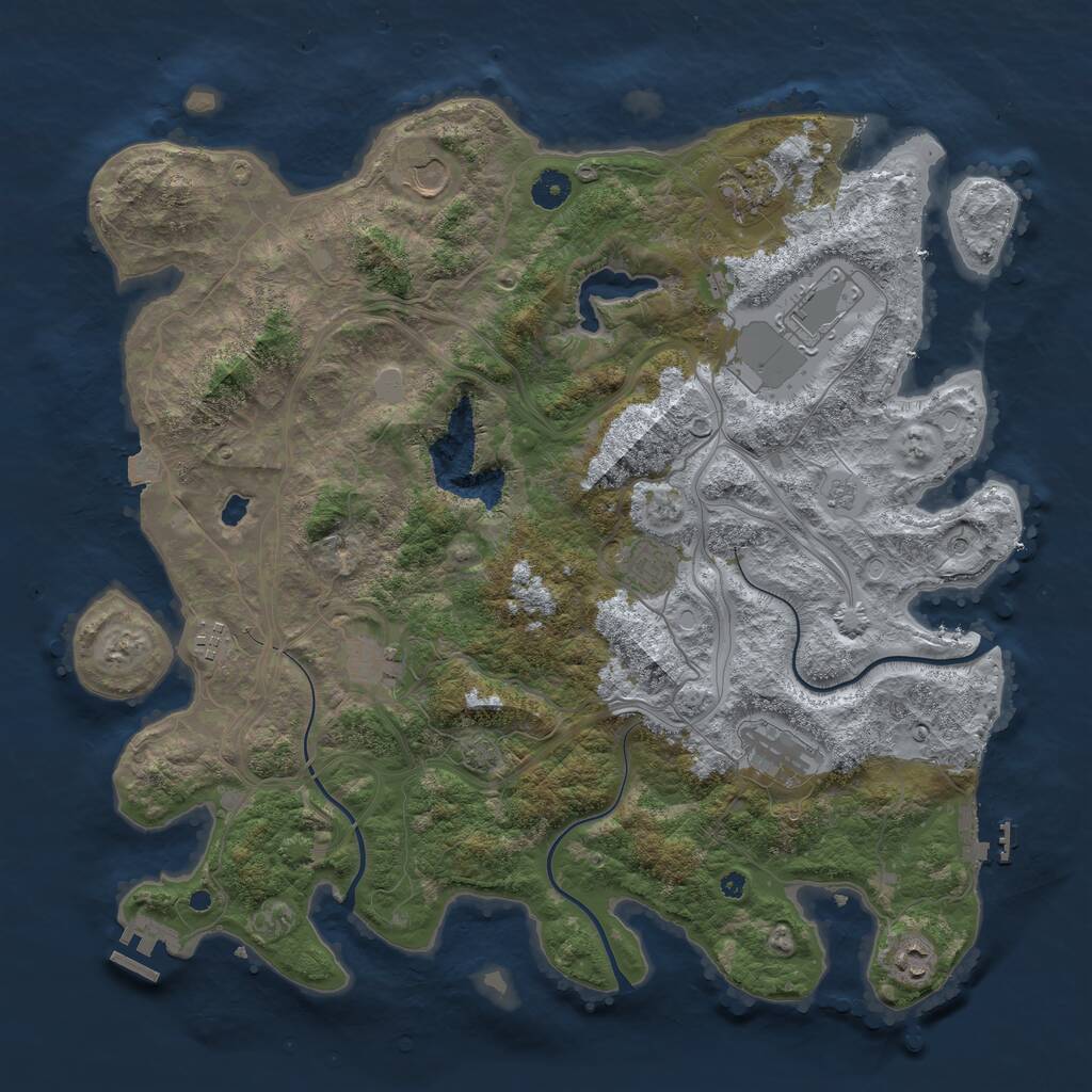 Rust Map: Procedural Map, Size: 4250, Seed: 1228088284, 14 Monuments