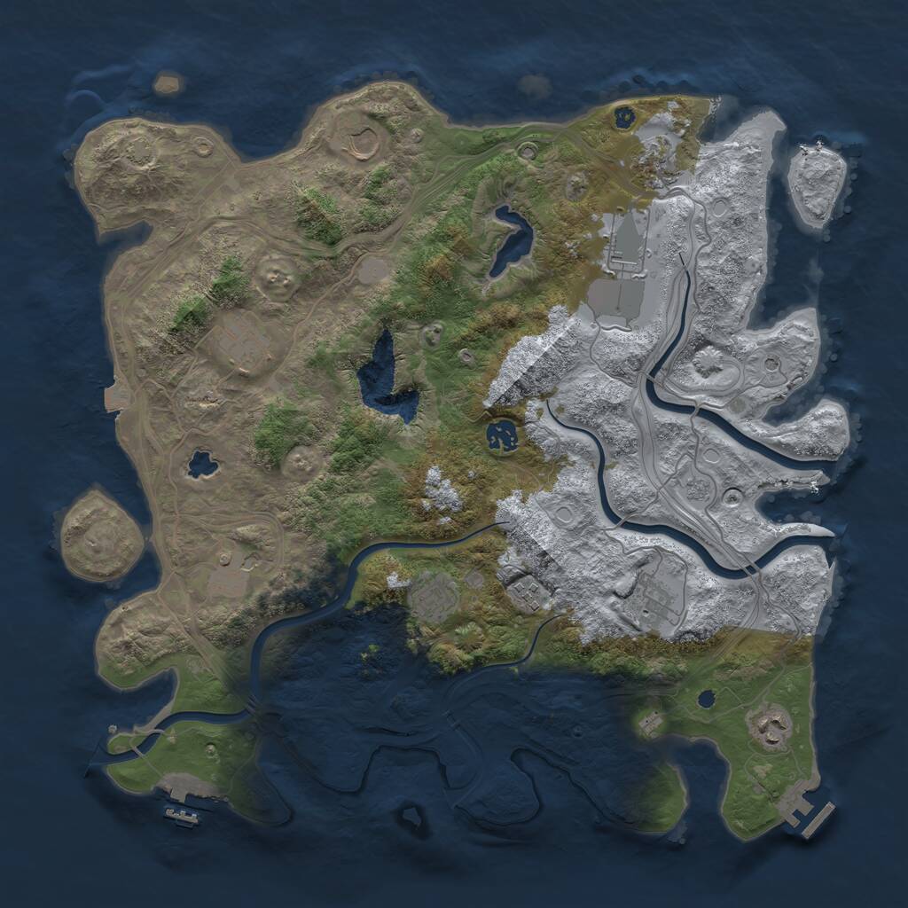 Rust Map: Procedural Map, Size: 4250, Seed: 1228088284, 16 Monuments
