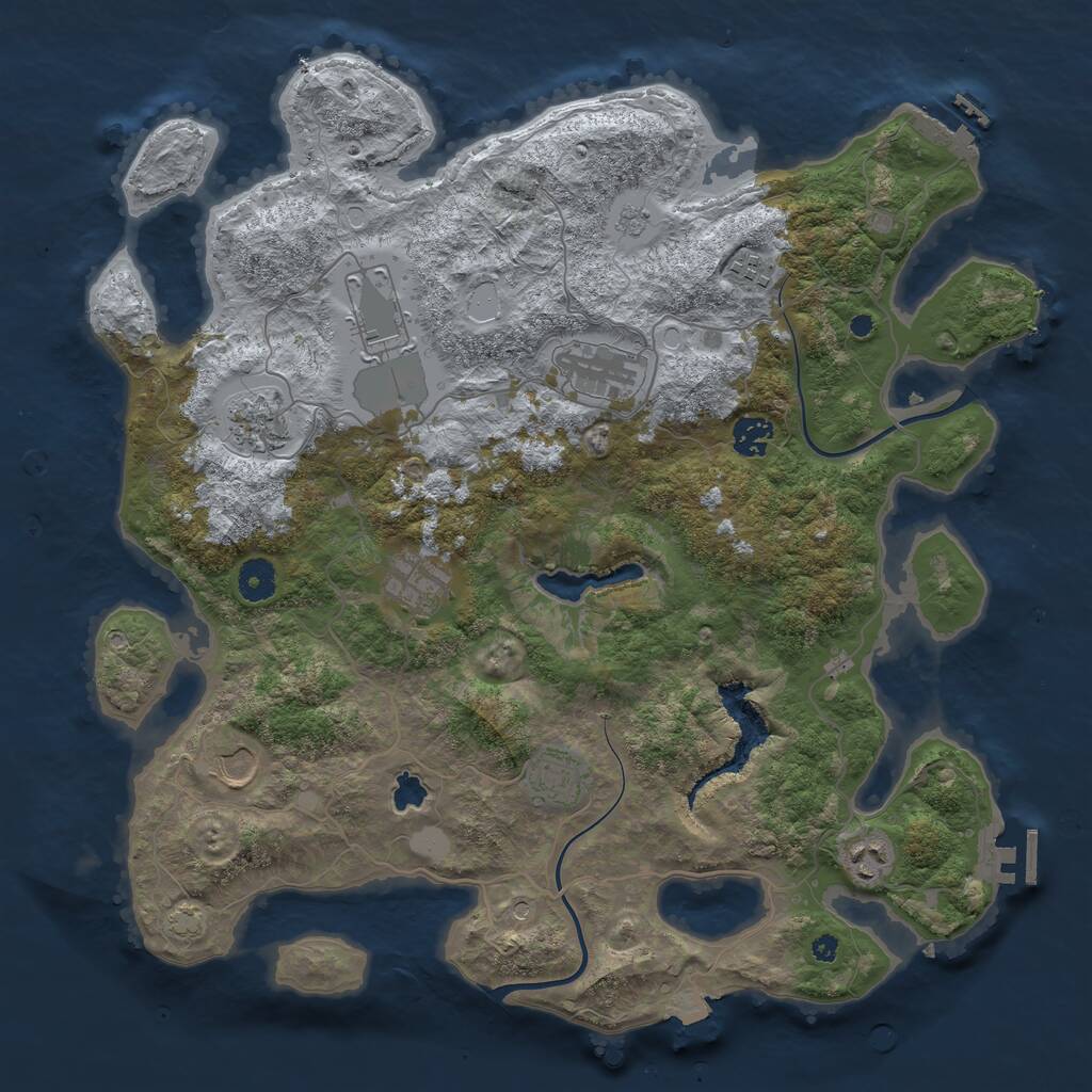 Rust Map: Procedural Map, Size: 4000, Seed: 1976361308, 15 Monuments