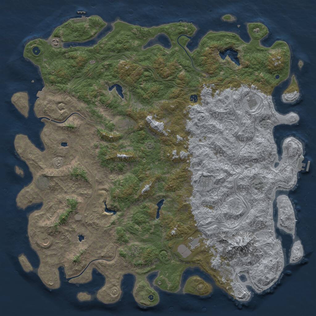 Rust Map: Procedural Map, Size: 6000, Seed: 149682616, 17 Monuments