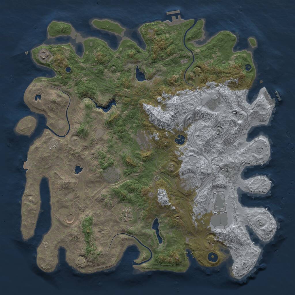 Rust Map: Procedural Map, Size: 4500, Seed: 881747314, 16 Monuments