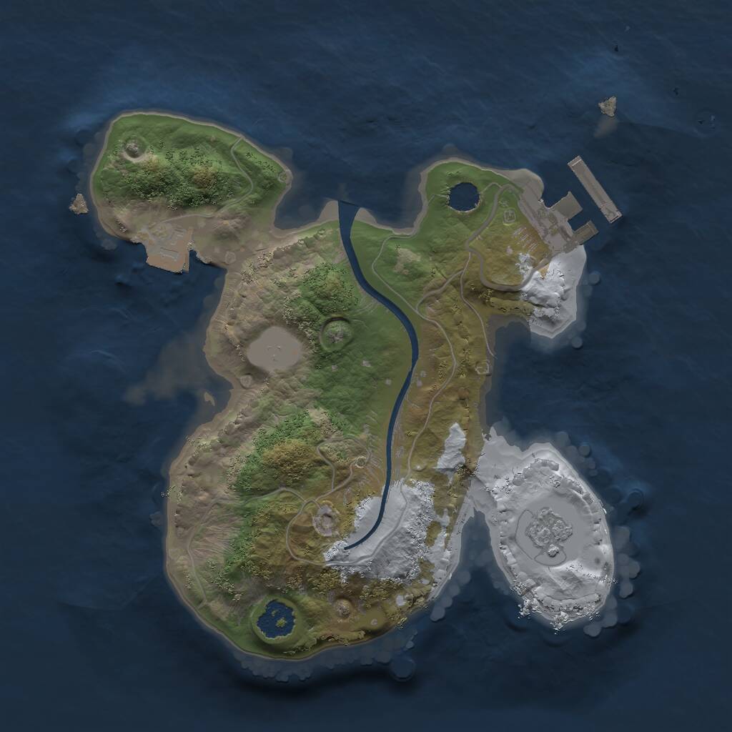 Rust Map: Procedural Map, Size: 2000, Seed: 888086337, 3 Monuments