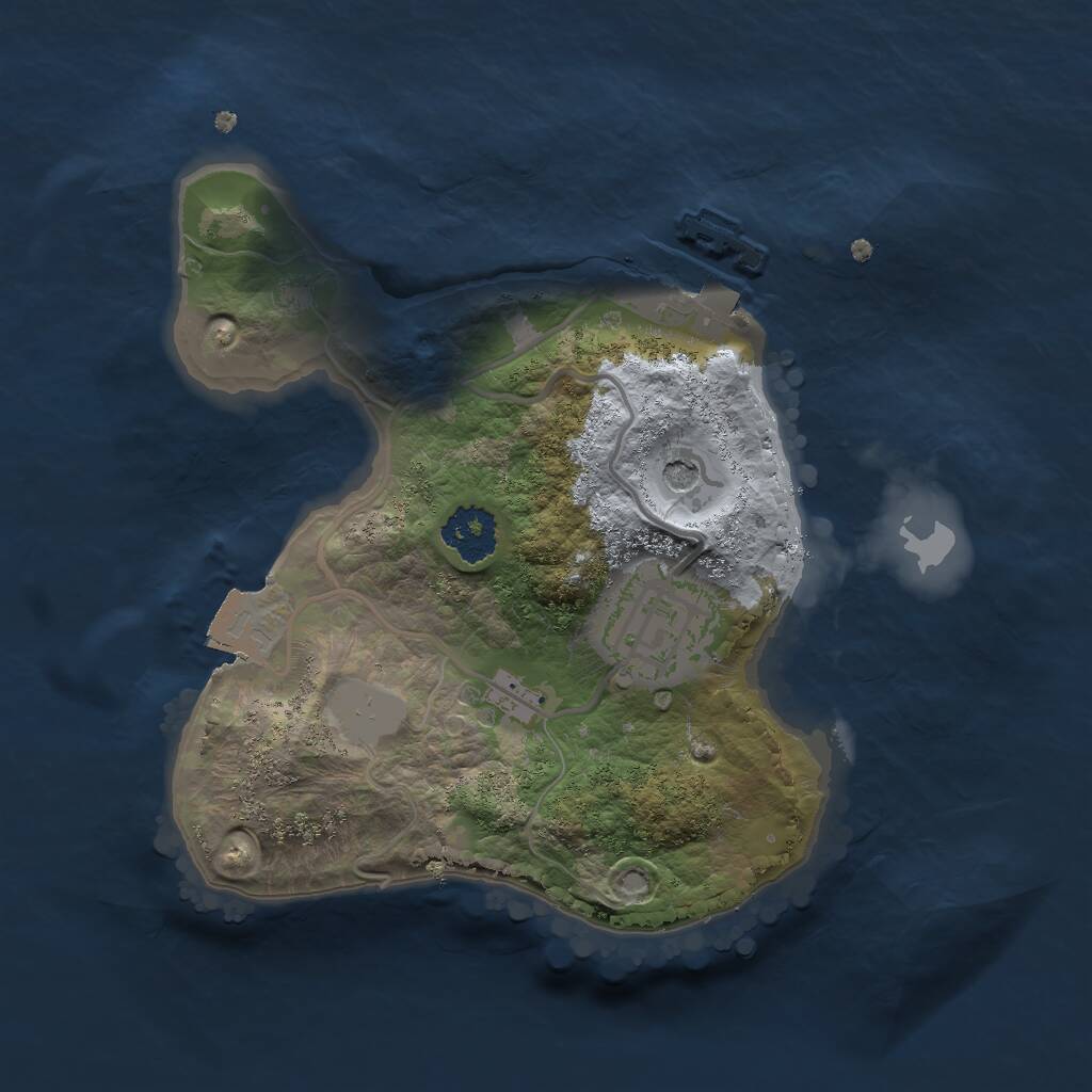 Rust Map: Procedural Map, Size: 2000, Seed: 1924109298, 4 Monuments