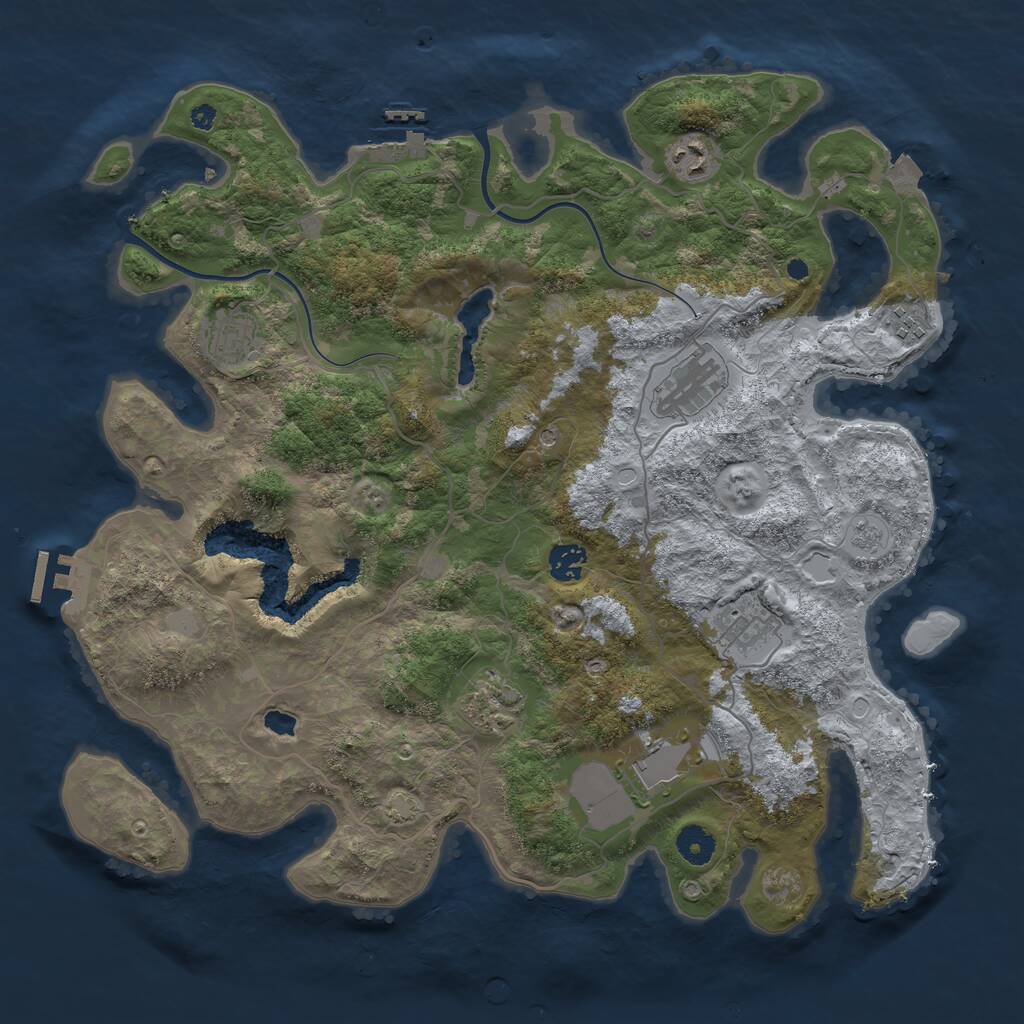Rust Map: Procedural Map, Size: 4000, Seed: 14021806, 14 Monuments