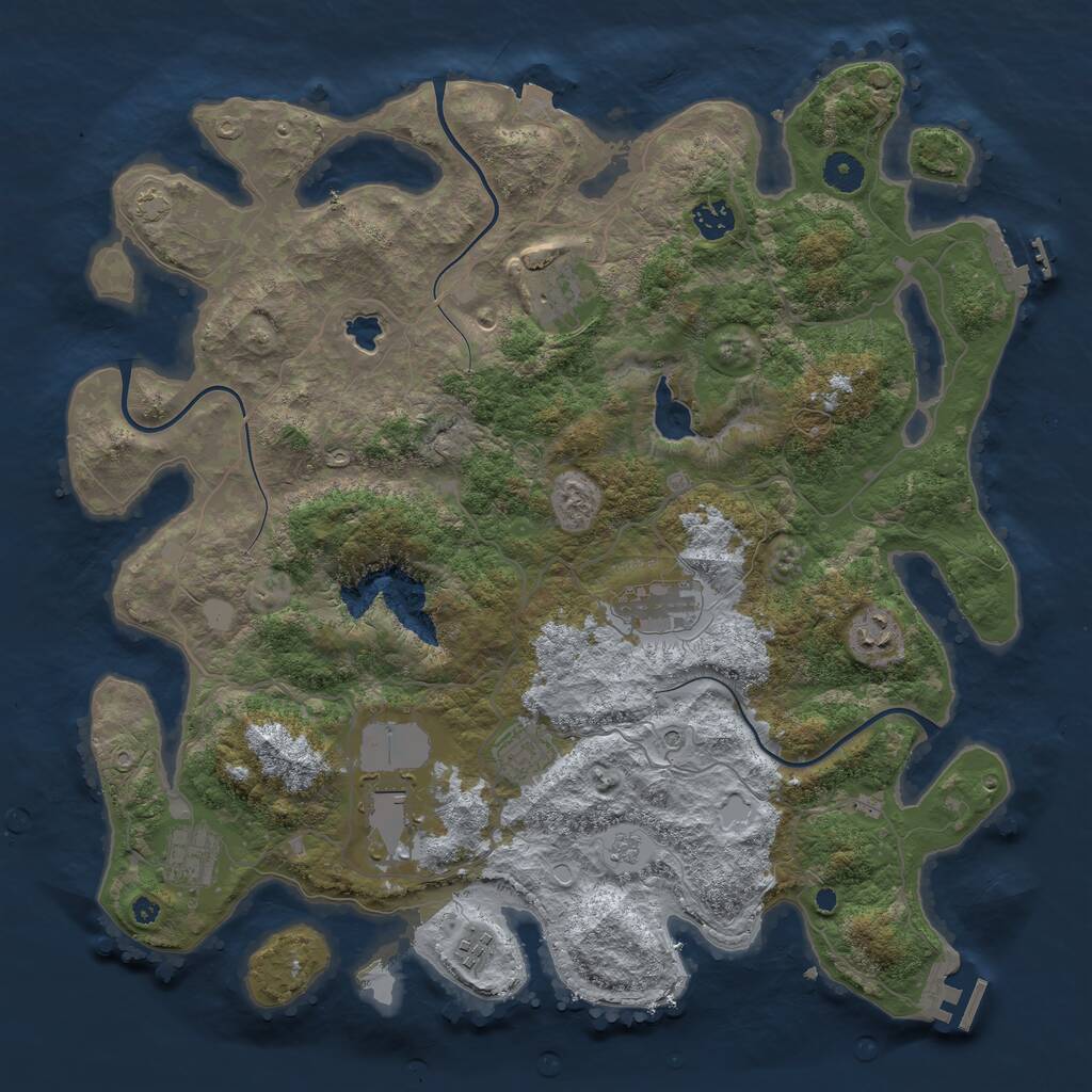 Rust Map: Procedural Map, Size: 4100, Seed: 1919518682, 14 Monuments