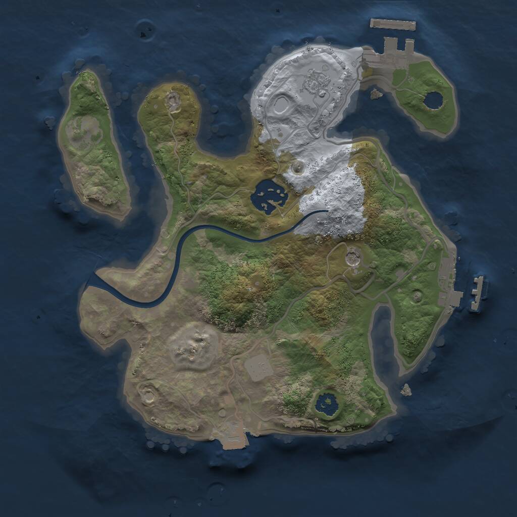 Rust Map: Procedural Map, Size: 2300, Seed: 1317079390, 6 Monuments