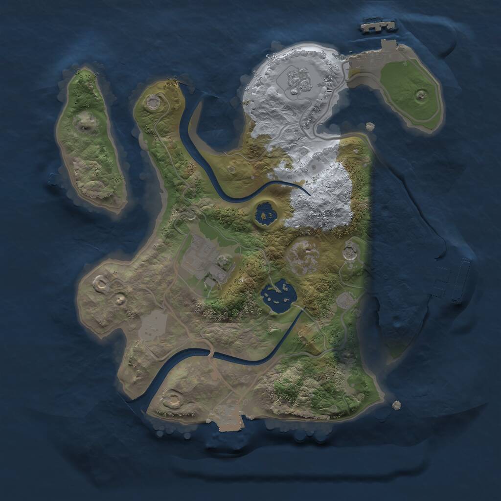 Rust Map: Procedural Map, Size: 2300, Seed: 1317079390, 7 Monuments