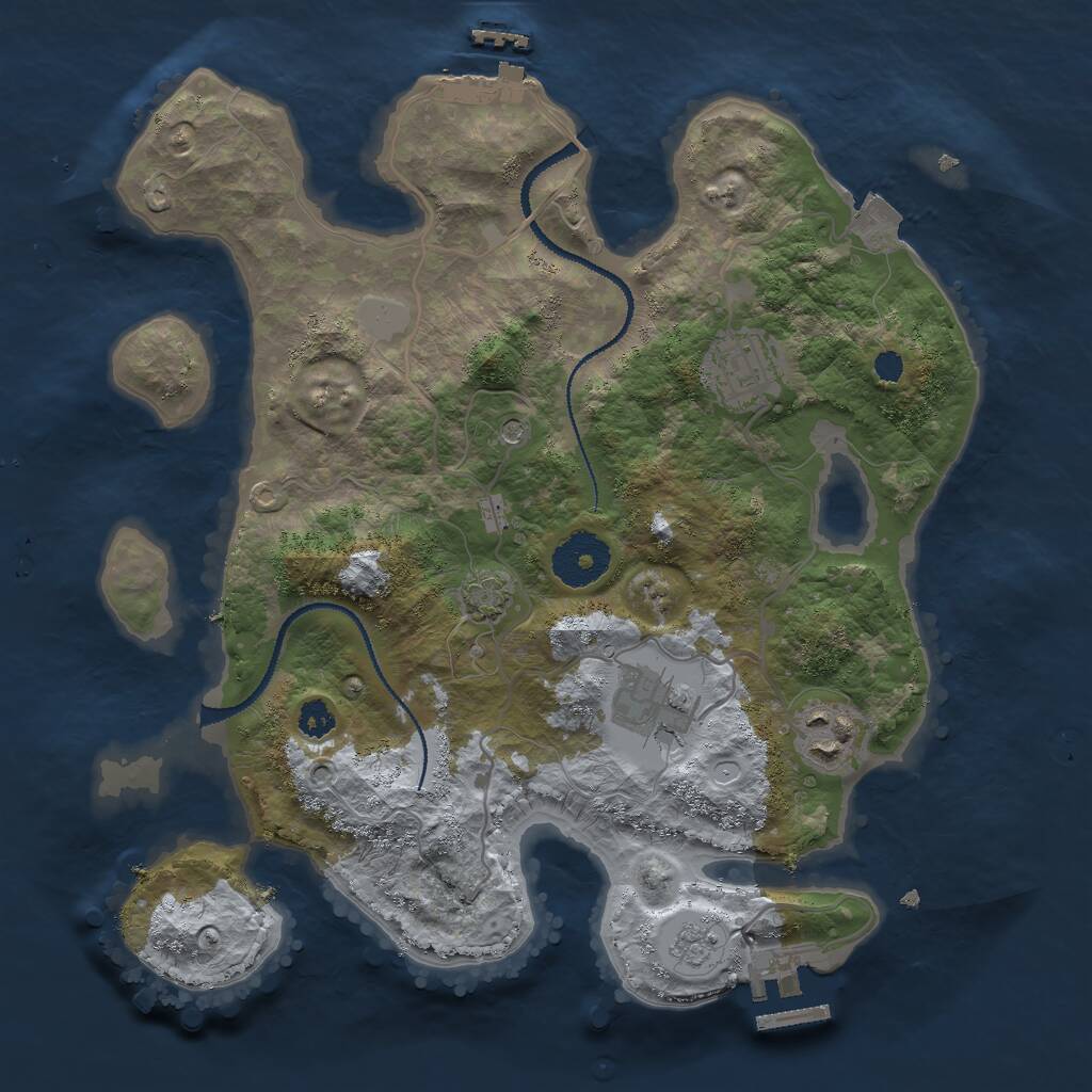 Rust Map: Procedural Map, Size: 2975, Seed: 1503601693, 9 Monuments
