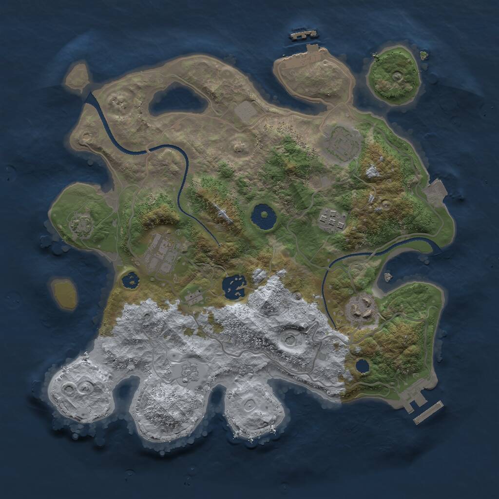 Rust Map: Procedural Map, Size: 3000, Seed: 3902854, 11 Monuments