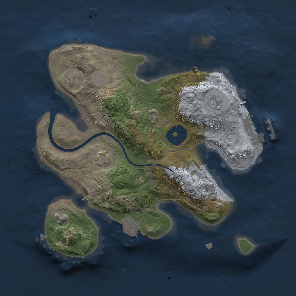 Rust Map: Procedural Map, Size: 2250, Seed: 913477054, 4 Monuments