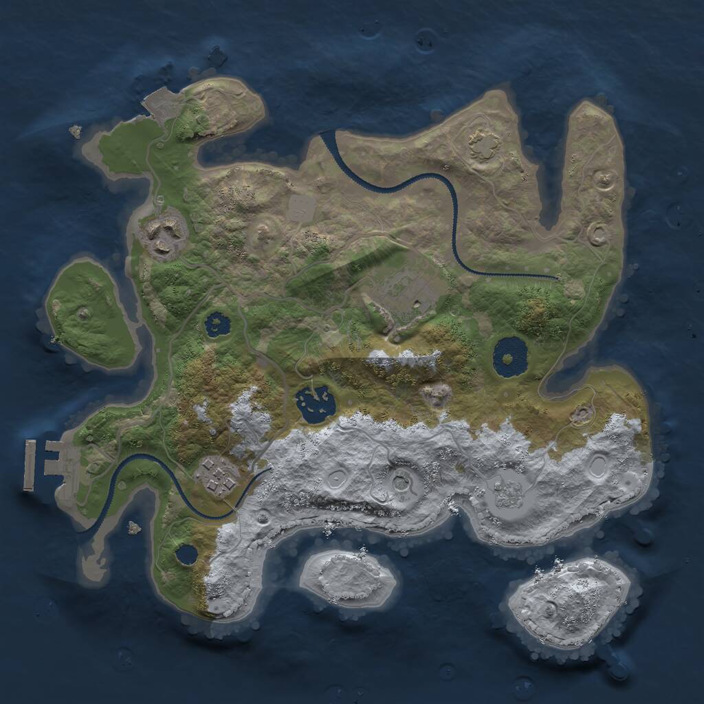 Rust Map: Procedural Map, Size: 2750, Seed: 456987, 9 Monuments