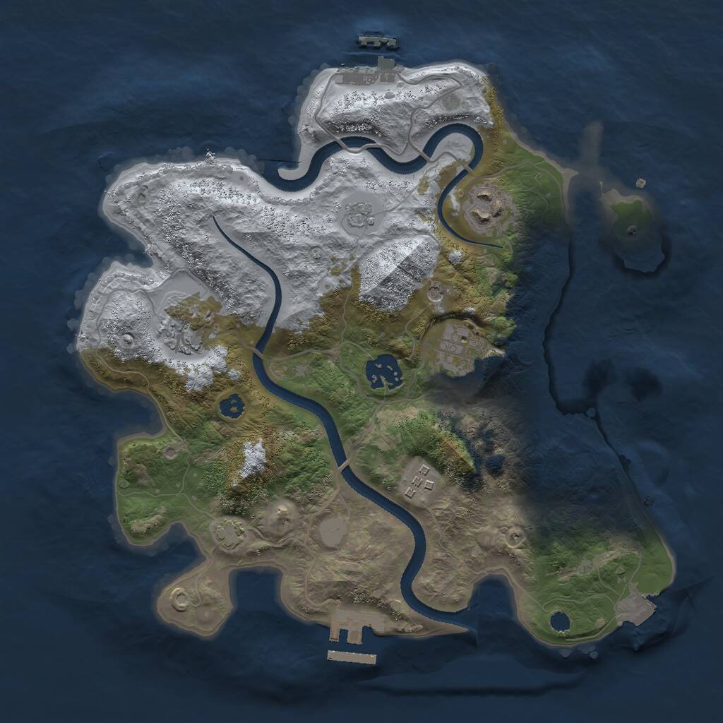 Rust Map: Procedural Map, Size: 3000, Seed: 42319, 11 Monuments