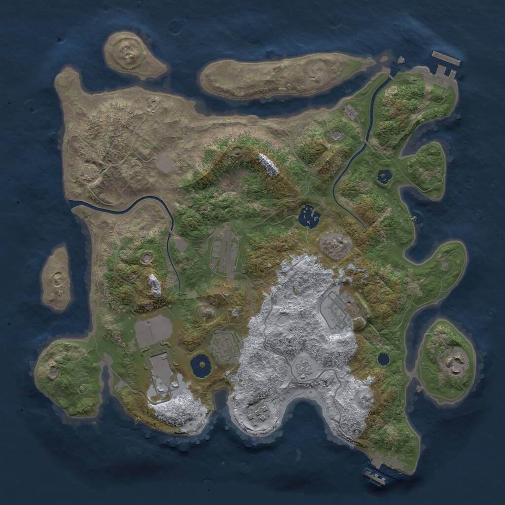 Rust Map: Procedural Map, Size: 3500, Seed: 2002613189, 13 Monuments