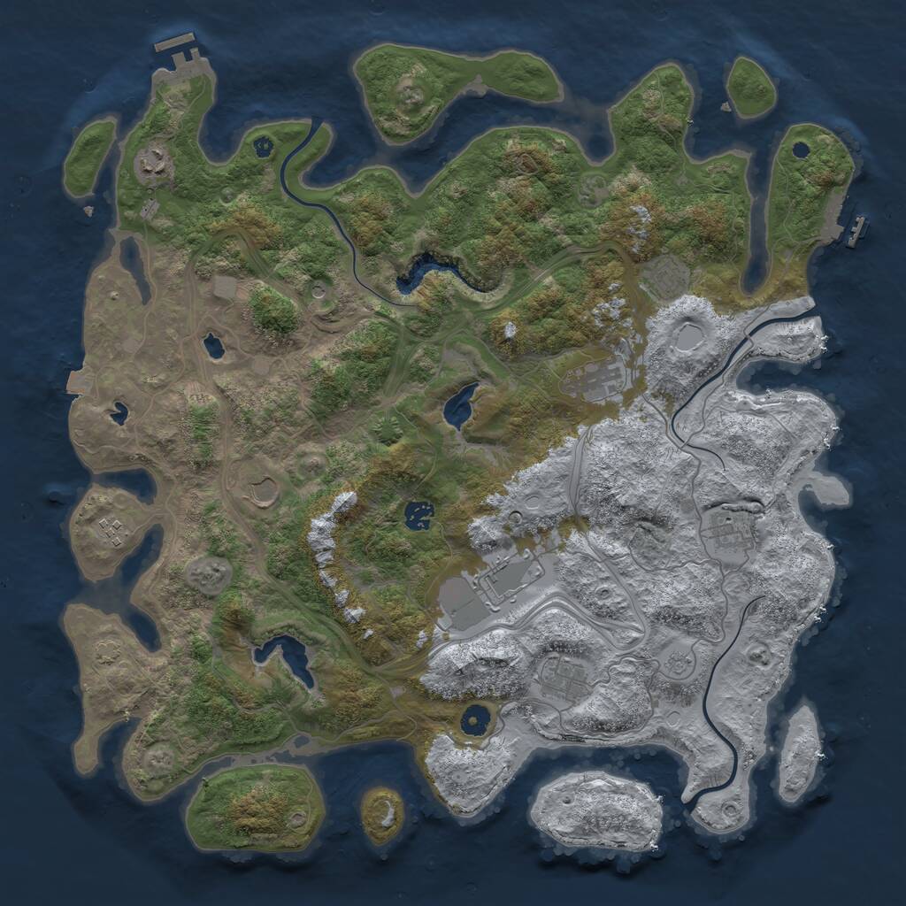 Rust Map: Procedural Map, Size: 4500, Seed: 355006274, 15 Monuments